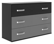 Komoda Forte Dolce DLCK211-N39, juoda sp./pilka sp., 82.4 cm x 120.4 cm x 41.3 cm