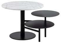 Kavos staliukas Lahti, balta sp./juoda sp., 40 - 60 cm x 60 cm x 25 - 47 cm