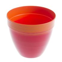 Puķu pods Plasticotto FLOWER POT TOUCH 16 TWO JUICES, plastmasa, Ø 16 cm, sarkana krās./oranža krās.