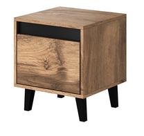 Naktinis staliukas Cama Meble Nord, ąžuolo sp./juoda sp., 45 cm x 40 cm x 38 cm