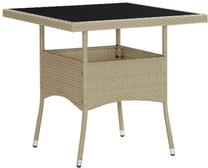 Lauko stalas VLX Outdoor Dining Table, smėlio ruda, 80 cm x 80 cm x 75 cm