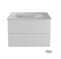Vonios spintelė su praustuvu Besco Akya Linea, balta sp./chromo sp., 52.5 cm x 76 cm x 50.7 cm