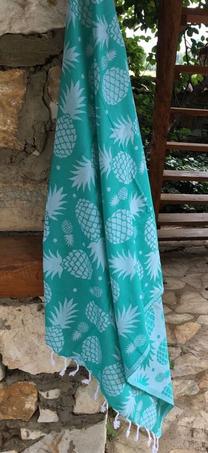 Paplūdimio rankšluostis Foutastic Ananas 192DCH1614, žalia sp., 180 cm x 100 cm