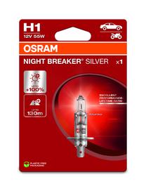 Автомобильная лампочка Osram 64150NBS-1BL, галогеновая, прозрачный цв./белый цв., 12 В