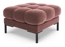 Pufas Micadoni Home Mamaia Velvet, juoda sp./rožinė sp., 60 cm x 60 cm x 41 cm
