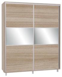 Spinta Bodzio SZP200W, ruda sp., 200 cm x 60 cm x 240 cm, su veidrodžiu