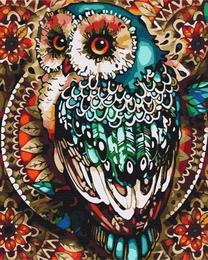 Tapymas pagal skaičius Picture Paint It! Owl In The Mosaic, įvairių spalvų