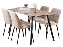 Valgomojo komplektas Wicklow Aberta, juodas/rudas/rusvai gelsva