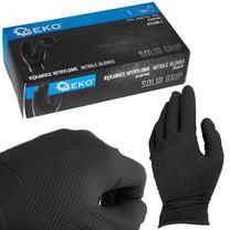 Darbo pirštinės vienkartinės Geko Solid Grip G75200, suaugusiems, juoda sp., M, 50 vnt.