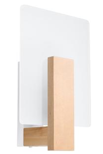 Šviestuvas sieninis Sollux Lappo SL.1094, E14, 1 x 40 W, balta sp. / ruda sp.