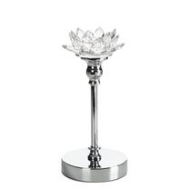 Žvakidė Dalia, krištolas/metalas, Ø 12 cm, 19 cm, skaidri sp.