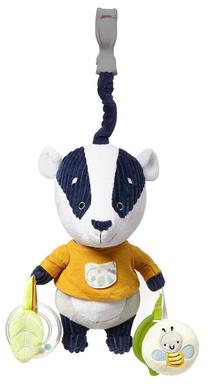 Rotaļlietas ratiem BabyOno Badger Edmund, balta krās./melna krās./dzeltena krās.