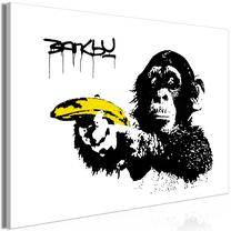 Reprodukcija Artgeist Banksy: Monkey with Banana MDF02, 30 cm x 20 cm