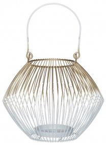 Žvakidė 4Living Eden 312265, stiklas/metalas, Ø 17 cm, 16.5 cm, aukso sp./sidabro sp.