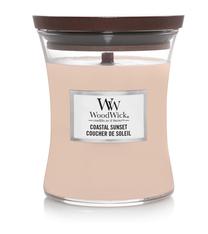 Svece, aromātiskā WoodWick Coastal Sunset, 65 h, 275 g, rozā krās.