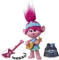 Кукла - сказочный персонаж Hasbro Trolls World Tour Pop To Rock Poppy Pop To Rock Poppy, 15 см