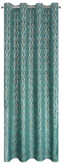 Nakts aizkari ZKLG-06, zelta krās./tirkīza krās., 140 cm x 250 cm