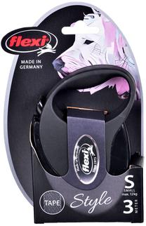 Automatinis pavadėlis Flexi Style, juoda sp., S 3m
