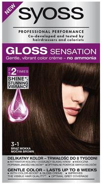 Matu krāsa Syoss Gloss Sensation, mocha brown, Mocha Brown 3-1, 115 ml