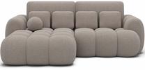 Kampinė sofa - lova Covelion Bouclé Royal 18, smėlio sp., kairinė, 167 x 260 cm x 105 cm