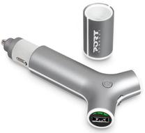 Telefono įkroviklis Port Designs, USB/Cigarette Lighter Socket, pilka sp.