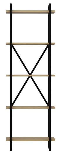 Pastatoma lentyna Kalune Design Elston 600 2, ąžuolo sp./juoda sp., 180 cm x 60 cm x 34 cm