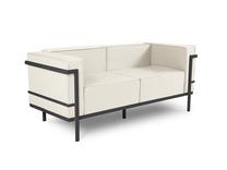 Lauko sofa Calme Jardin Cannes CAL_2S_83_F2_CANNES1, grafito sp./smėlio sp., 70 cm x 164 cm x 70 cm