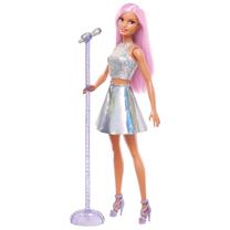 Lelle ar aksesuāriem Mattel Barbie Pop Star Singer JCW42, 29 cm, sudraba krās.