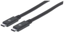 Vads Manhattan Type-C To Type-C USB Type-C, USB Type-C, 2 m, melna krās.
