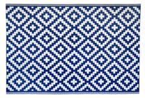 Paklājs āra terasēm Scandi 000636, balts krās./zila krās., 180 cm x 120 cm