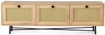 TV galds Kalune Design Alcazar, dzeltens krās./koka krās., 180 cm x 40 cm x 60 cm