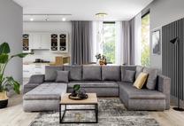 Kampinė sofa Giovanni Dora 90, pilka sp., kairinė, 200 x 340 cm x 88 cm