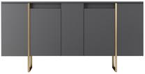 Spintelė Kalune Design Luxe 618BLY1178, antracito sp./aukso sp., 35 cm x 160 cm x 80 cm