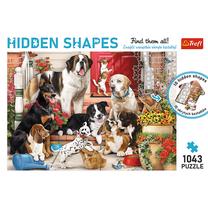 Dėlionė Trefl Hidden Shapes Doggy Fun 10431210, 68.3 cm x 48 cm, 1043 vnt., įvairių spalvų