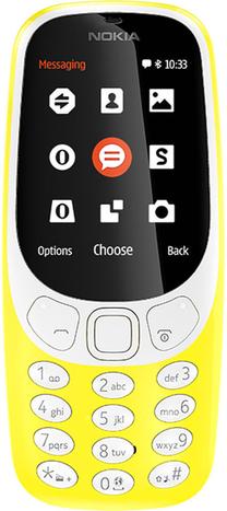 Telefons ar pogām Nokia 3310, 128 MB, dzeltens krās.