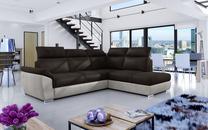 Kampinė sofa Loreto Monolith 29, Monolith 09, ruda sp./tamsiai ruda sp., dešininė, 210 x 260 cm x 102 cm