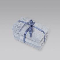 Vannas dvieļu komplekts Foutastic Lacy Wash Towel Set 396RYH1292, pelēka krās., 50 cm x 30 cm, 3 gab.