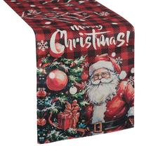 Kalėdinis stalo takelis stačiakampė, balta/raudona/žalia, 33 x 183 cm