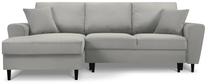 Kampinė sofa Micadoni Home Moghan Corduroy 4 Seats, šviesiai pilka sp., kairinė, 241 x 145 cm x 88 cm