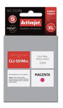 Rašalinio spausdintuvo kasetė ActiveJet Supreme ACC-551MN, raudona sp., 15 ml