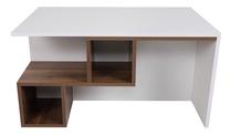Kavos staliukas Kalune Design Dilay, balta sp./riešuto sp., 100 cm x 60 cm x 51.8 cm