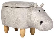 Pufas Hippopotamus Hubert, pilka sp., 68 cm x 30 cm x 36 cm