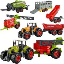 Žaisliniai traktoriai su priedais Farm Set XL6136, įvairių spalvų