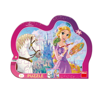 Dėlionė Dino Silhouette Rapunzel, 28 cm x 36 cm, 25 vnt., įvairių spalvų