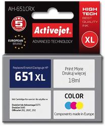 Rašalinio spausdintuvo kasetė ActiveJet Premium AH-651CRX, įvairių spalvų, 18 ml