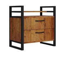 Naktinis staliukas Kalune Design Nero Pier 570VLT1918, juoda sp./riešuto sp., 60 cm x 35 cm x 60 cm