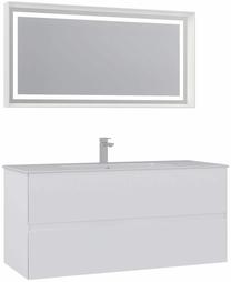 Vannas istabas mēbeļu komplekts Kalune Design Nest 121 2v-551, matēti balta krās., 51 cm x 121 cm x 55 cm