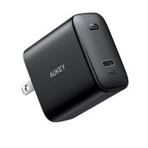 Telefono įkroviklis Aukey PA-R1S, Mini USB/USB Type-C, juoda sp., 20 W
