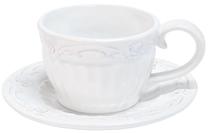 Puodelis su lėkštute Home4you, balta sp., 0.2 l