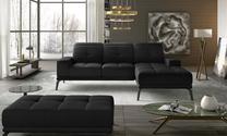 Kampinė sofa Torrense Mat Velvet 99, juoda sp., dešininė, 265 x 175 cm x 98 cm
